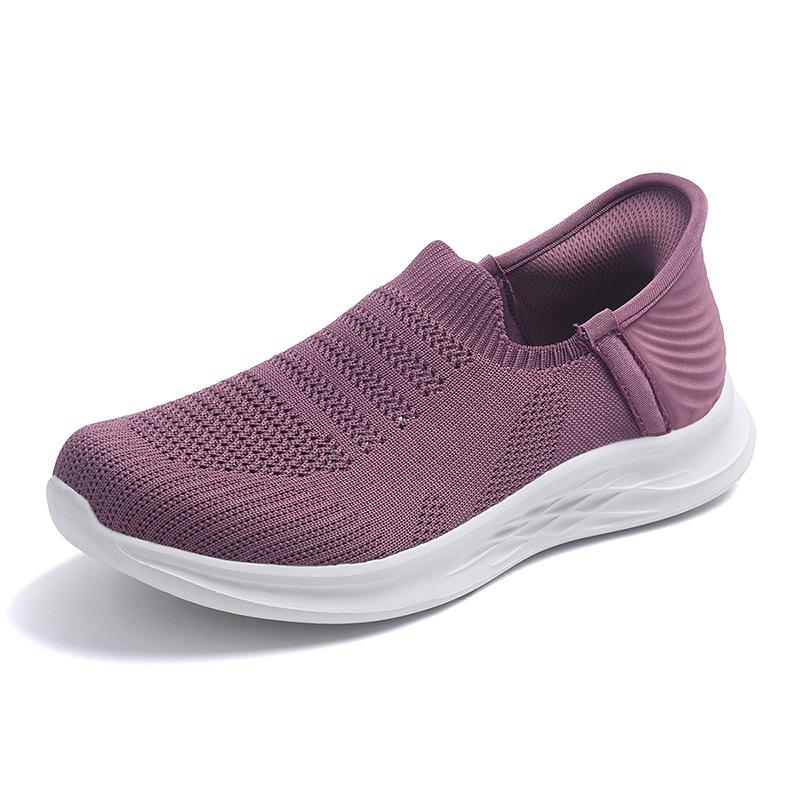New spring one-pedal sneakers mother shoes widened middle-aged and elderly non-slip soft-soled walking shoes