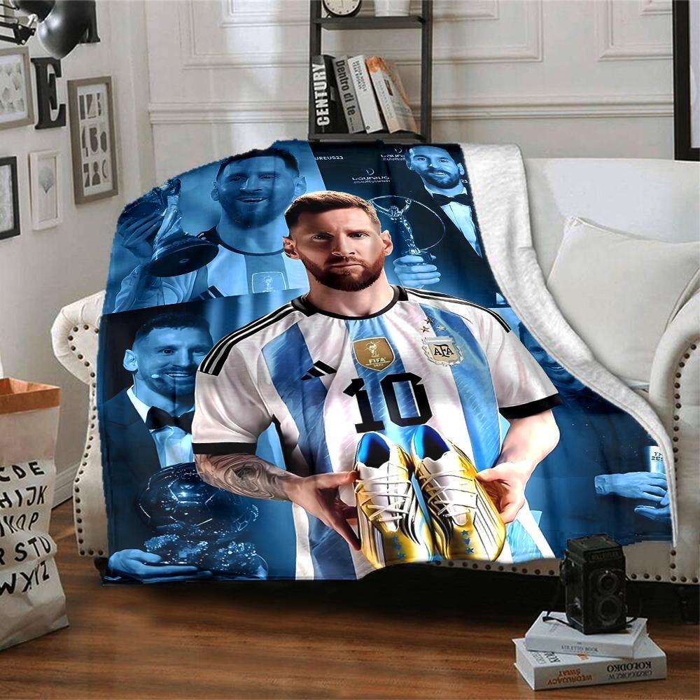 1pc Football Star (2) Blanket, Gift, for Men and Women, Soft Blanket, Good for Sofa Bed Couch Travel, Lightweight Flannel Blanket