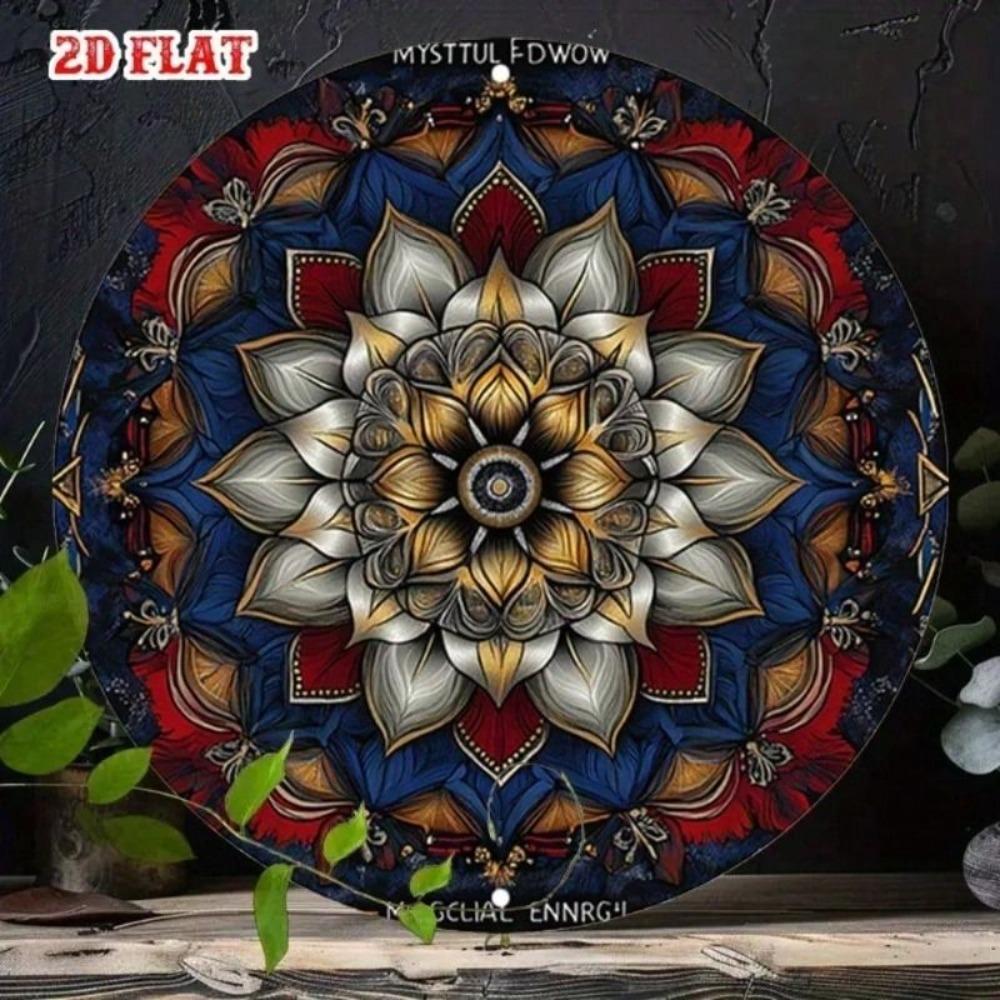 Metal Wall Art Lotus Mandala Vintage Gold Decor for Living Room