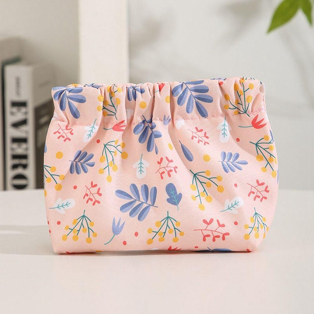 Purse Leaf Spring Bag Oxford Cloth Jewelry Bag Cute Print Cosmetic Bag  Girls