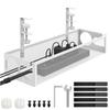 No Drilling Under Desk Wire Management Tray Retractable Cable Organizers In Home Office PC Router Data Wire Metal Storage Rack