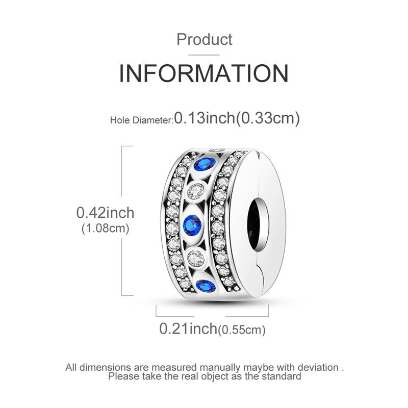 Original Charms Beads Copper Clip Charms Zircon Silicone Spacer Beads Fit Original Bracelet Diy Charm Women Jewelry