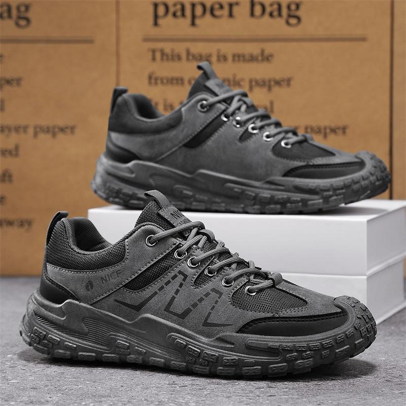 C Spring new outdoor street versatile fashion casual men s shoes, black, brown, gray 44 серый