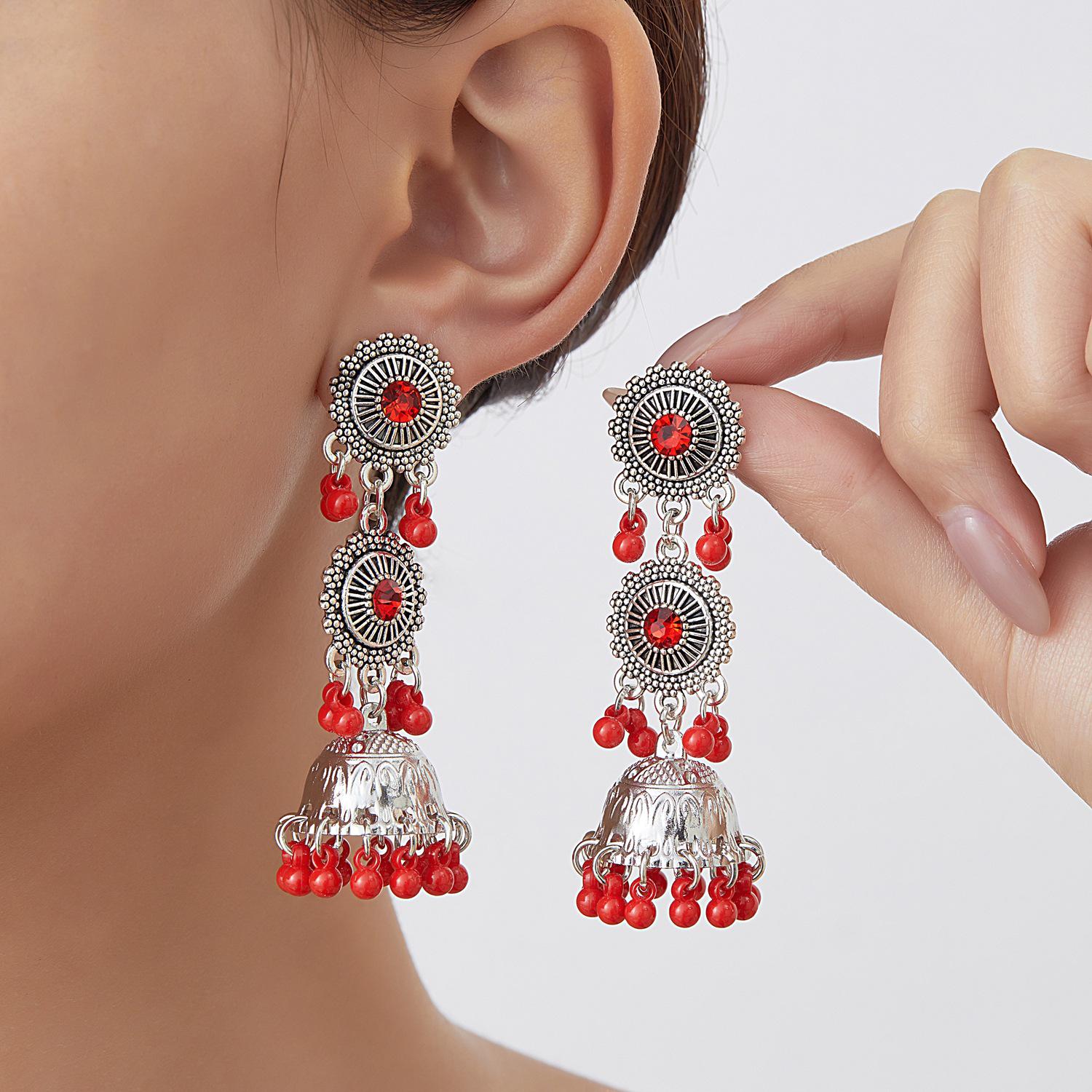 Cross India Bohemian Round Disc Tassel Earrings for Women