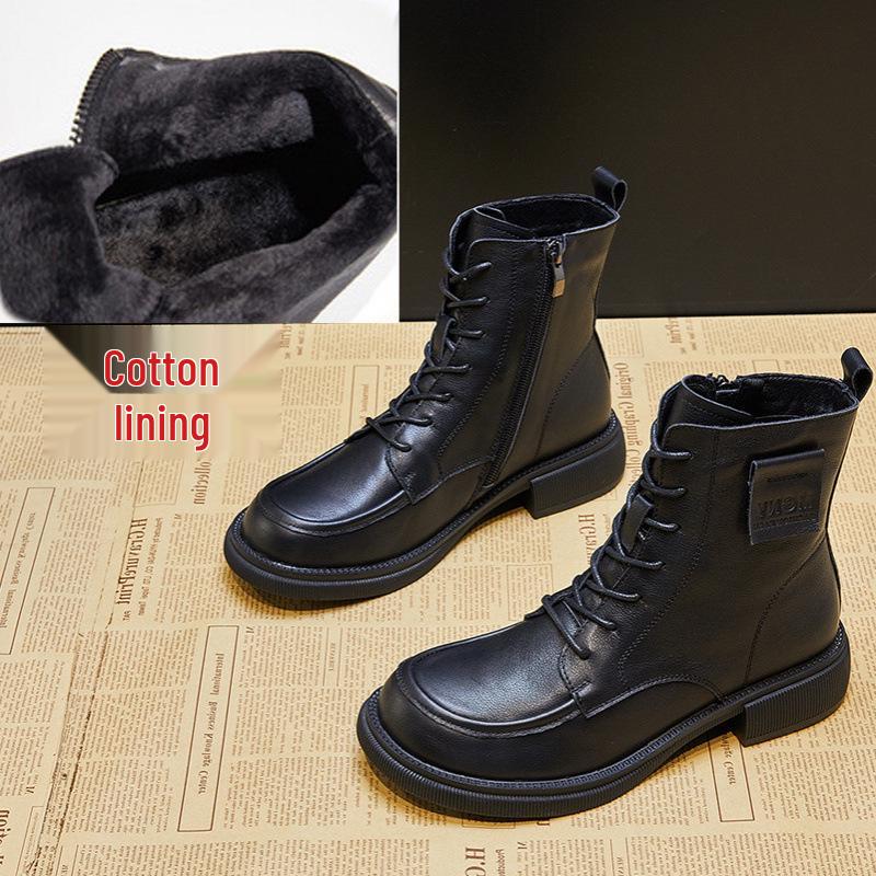 

Женские ботильоны до середины икры из натуральной кожи больших размеров, в британском стиле, осень/зима 2022, размеры 41-43. 41