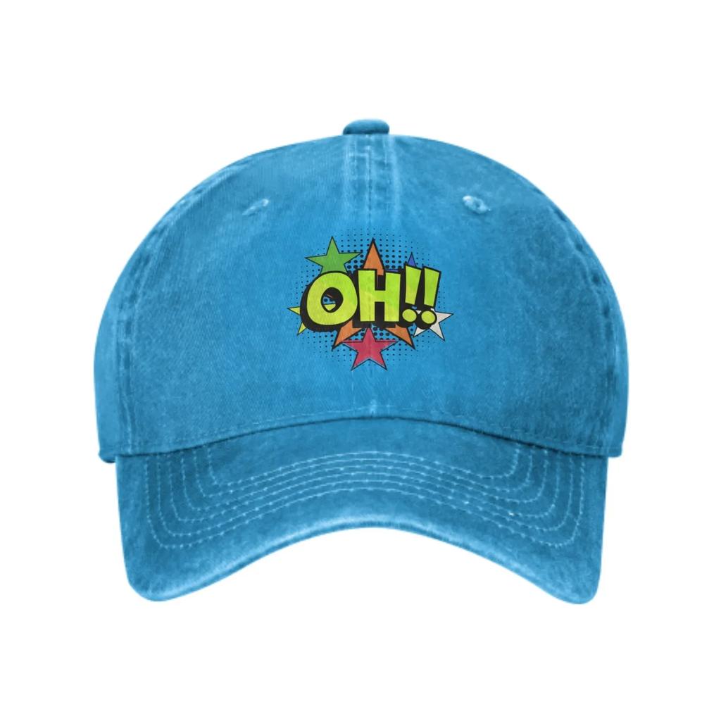 Comic Oh Baseball Caps for Men Women Adjustable Casual Unisex Trucker Hat for Outdoor Activities Fashion Hats