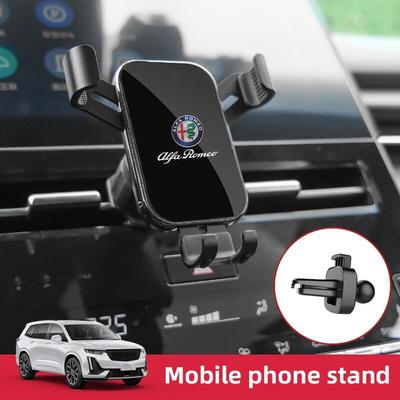 Car Phone Gravity Holder Car Air Vent Clip Mount Car Stickers For Alfa Romeo Giulia Giulietta Tonale MITO Stelvio Brera