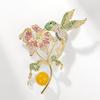 Bo Xin Yun Bird Brooch with Zircon, Freshwater Pearl, Agate, and Flower Design