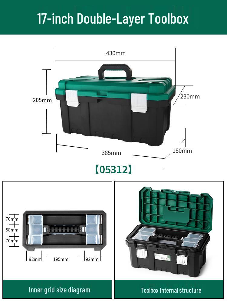 Handheld Plastic Storage Box for Tools: Household, Industrial, and Automotive Use