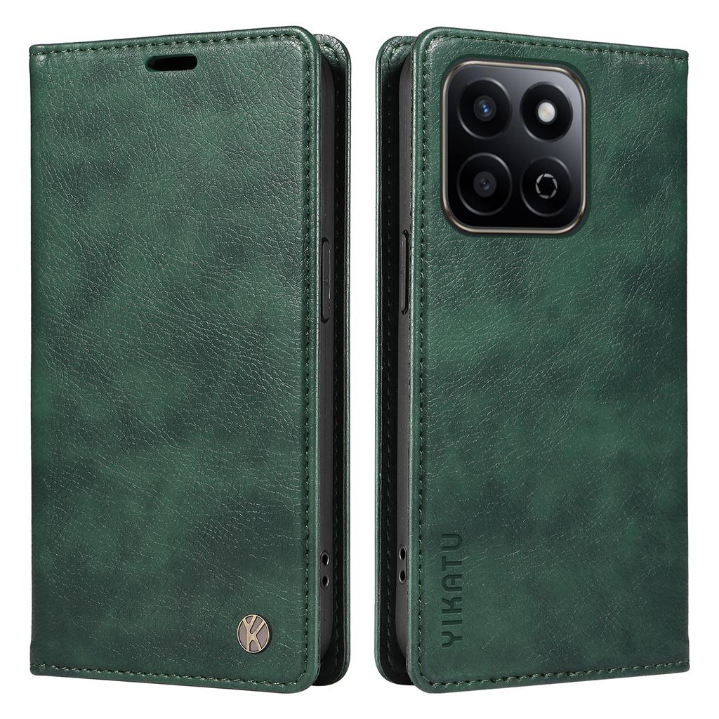 YIKATU YK-006 For Honor Play 60 Plus 5G/Play 9T/X7c 4G/200 Smart 5G Case Magnetic Closure Leather Phone Cover Litchi Texture