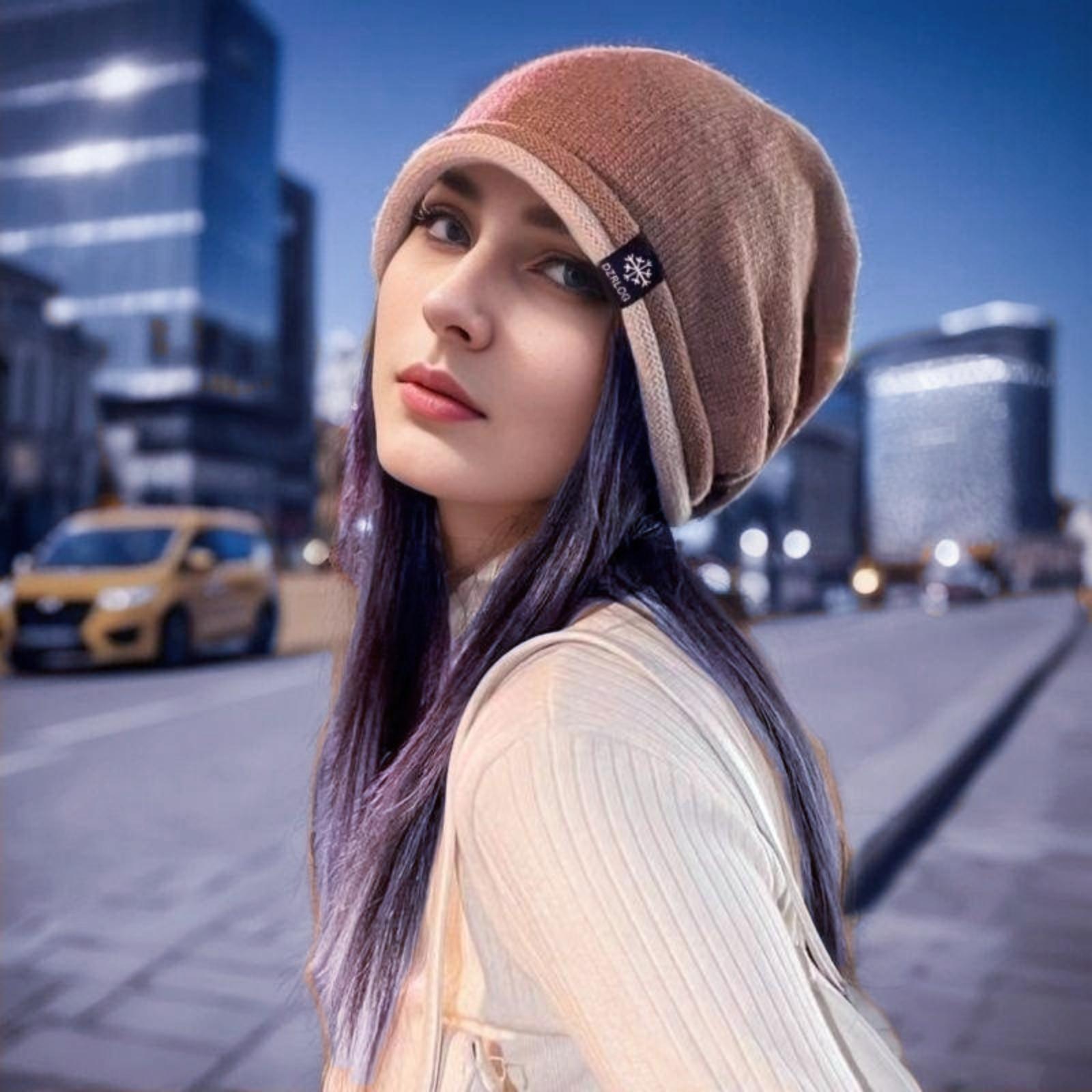 

Women s Warm Dual-use Pullover Sports Hat Casual Ear Cap One Size кофейный