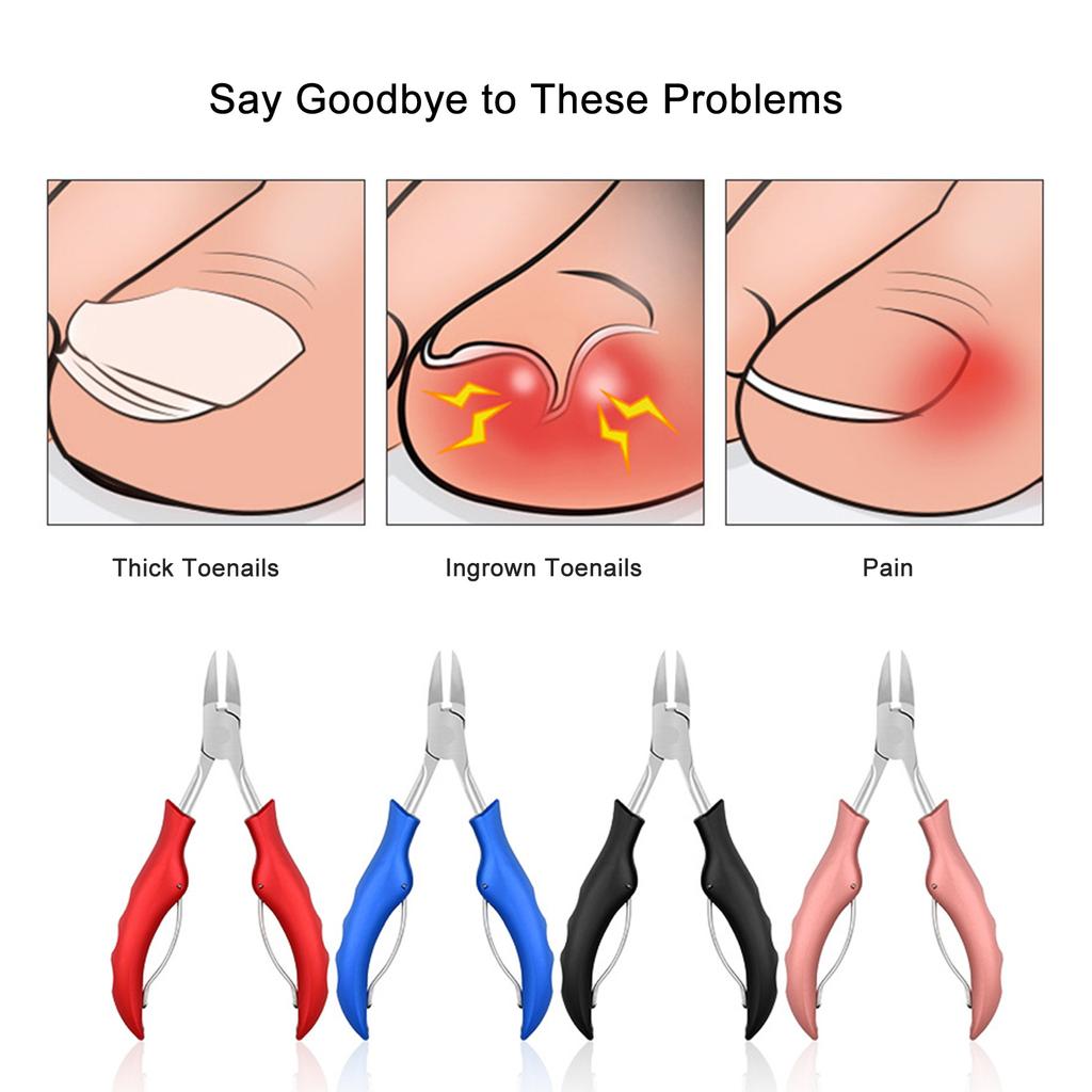 Tåneglklipper for inngrodde eller tykke tånegler Multifunksjonelt sammenleggbart verktøysett for inngrodde tånegler