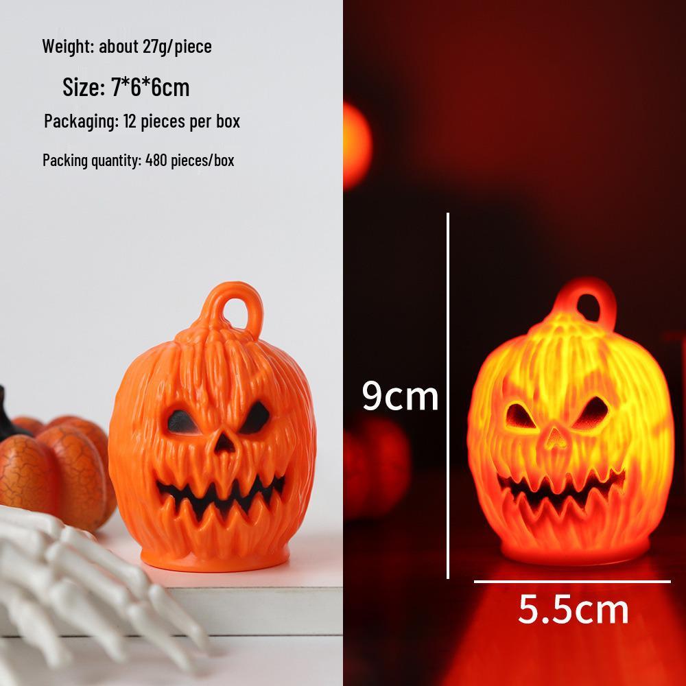 Halloween LED Pumpkin Lantern: Warm Light Candle Lamp and Night Light Ornament