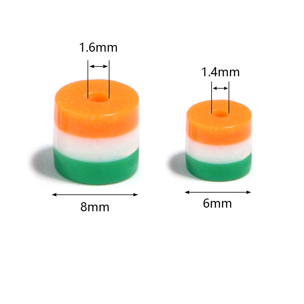 50 Stück Mehrfarbige Acrylperlen Dreifarbige Streifen Zylindrische Lose Abstandshalterperlen Für DIY Armbänder Ohrringe Schmuckzubehör
