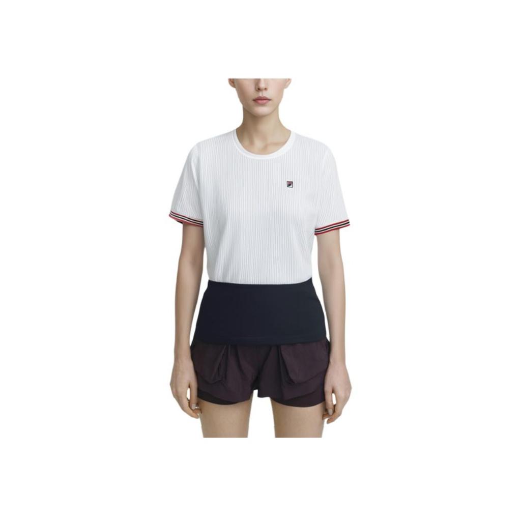 New FILA Set in Sleeve T Shirt Women's Standard White F11W321402FWT
