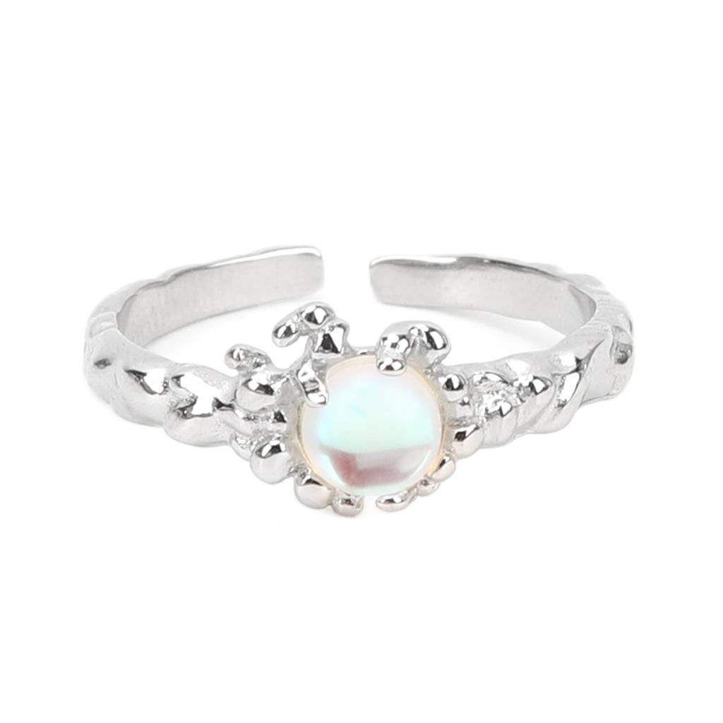 925 Sterlingsilber Ring Damen Modisch Elegant Stein Offener Ring Schmuck Accessoire für Jahrestag