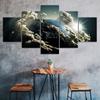 Planet Earth Cloudy Sky Abstract Canvas 5 Piece Five Panel Wall Print Modern Art Poster Picture Home Decor Gift For Him Her