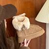 Thick-soled Snow Boots In the Winter of 2025 New Round Head Versatile Velvet Thickened Two Wear Flip Short Snow Cotton Shoes