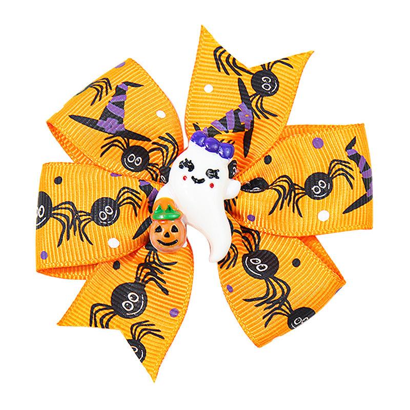 

Pet Headwear Halloween Pumpkin Hairpin Cartoon Bat Bow Teddy Hair Accessories Ghost Dress Up Kitten Hairpin жёлтый
