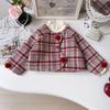 Girls' Korean Retro Plaid Jacket - Long-Sleeved Winter Fashion for Baby Girls (AWB112)