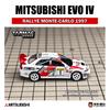 TARMAC WORKS TW Mitsubishi Lancer Evolution IV RALLYE MONTE-CARLO 1997 Roxy Car Alloy Model Miniature Diecast Collection Toys