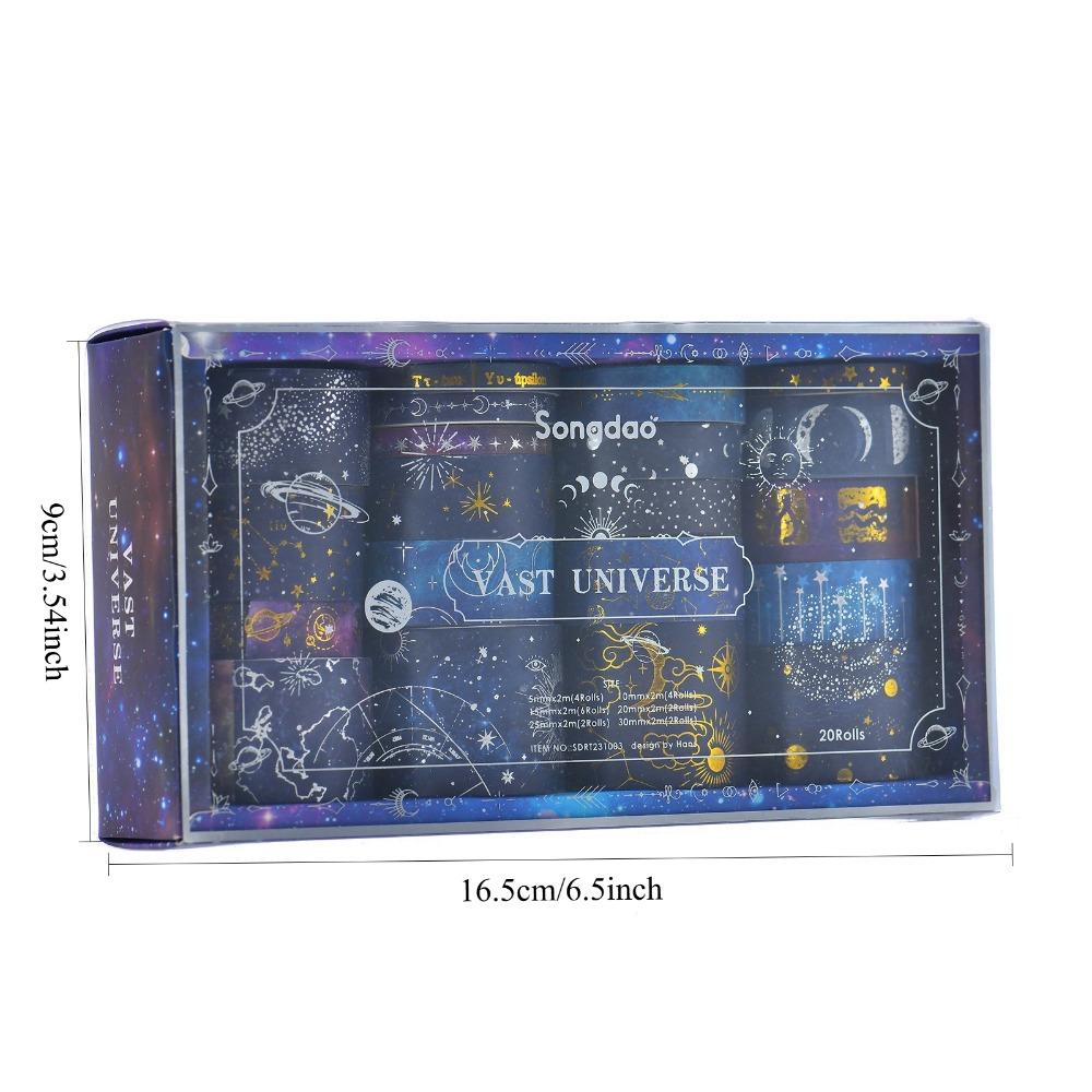 1BOX20roll Vast Starry Sky Series Bronzing Washi Tape Set Starry Sky Theme