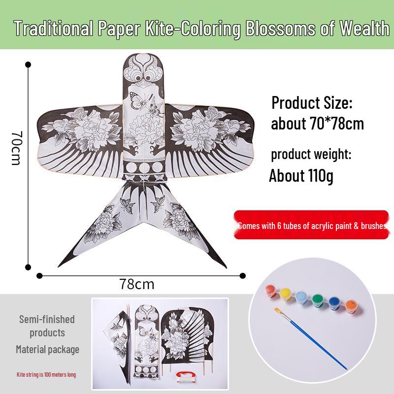 Handmade DIY Children s Kite Kit - Easy to Fly, Blank Doodle, Paintable Paper Kite for Kids