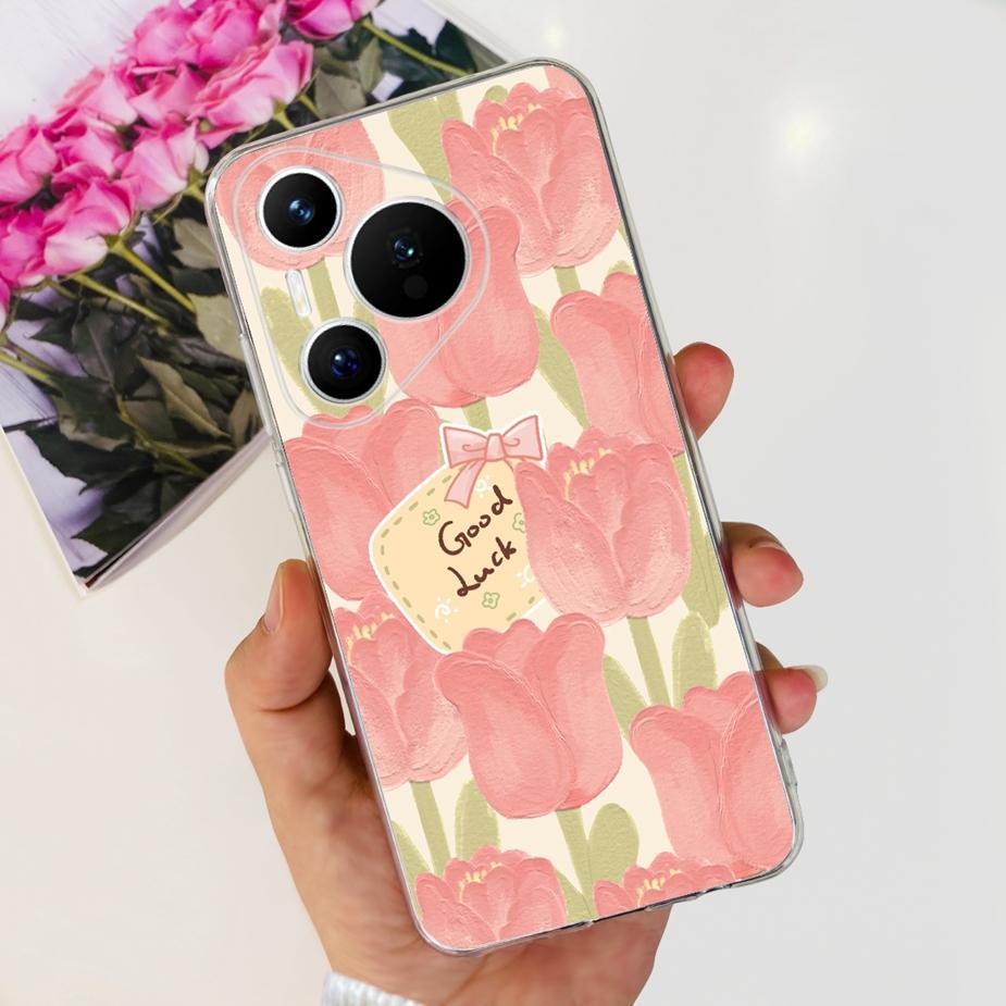 Für Huawei Pura 70 Hülle Niedliche Cartoon Bemalte Abdeckung Klare Silikon Handyhülle Für Huawei Pura 70 Pro Plus Pura70 Pro + Weiche Hülle