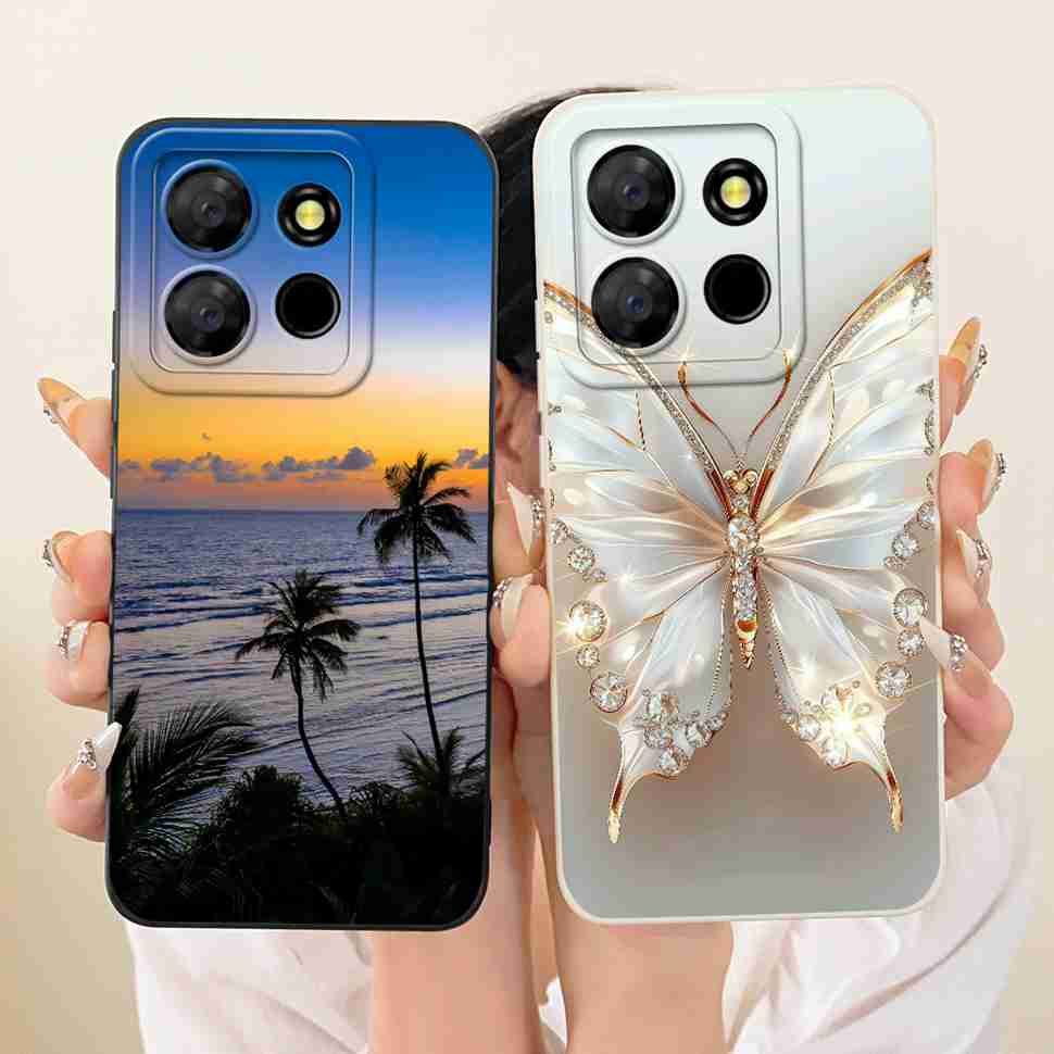 For Infinix Smart 7 Plus Case Beautiful Butterfly Cover For Infinix Smart7 Plus Smart7Plus Silicone Soft Phone Shell Capas 6.6"