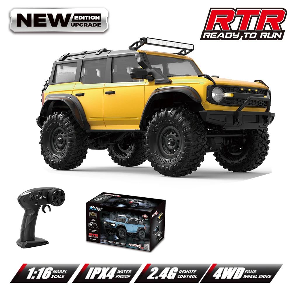 HB R1601 RC Car 1:16 2.4G 4WD Off-Road Remote Control Cars with LED Crawler Trucks Climbing Vehicle Model Toys for Kids Adult