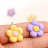 5/10pcs Colorful Acrylic Cute Flower Shape Loose Charm Pendants 21*24mm for Necklace DIY Craft Jewelry Making Accessories