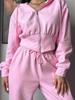 Women's Casual Solid Color Hoodie & Lace-up Pants Two-Piece Set