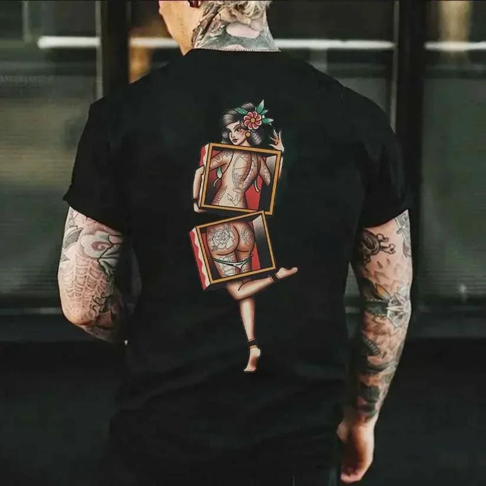 

Новый стиль, мужская летняя футболка с 3D-принтом, одежда с коротким рукавом, свободная повседневная, с графическим трендовым элементом, модная принтованная футболка в стиле хипстер XXXXXL чёрный