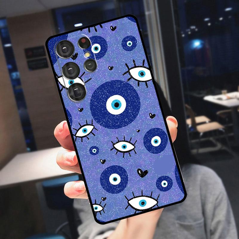 Evil Eye Lucky Eye Blue Cover For Samsung Galaxy S25 S24 S21 S22 S23 Ultra S9 S10 Plus S24 FE S21 FE Phone Case