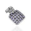Natural Amethyst Pendant: Oxidized Sterling Silver Antique Jewelry