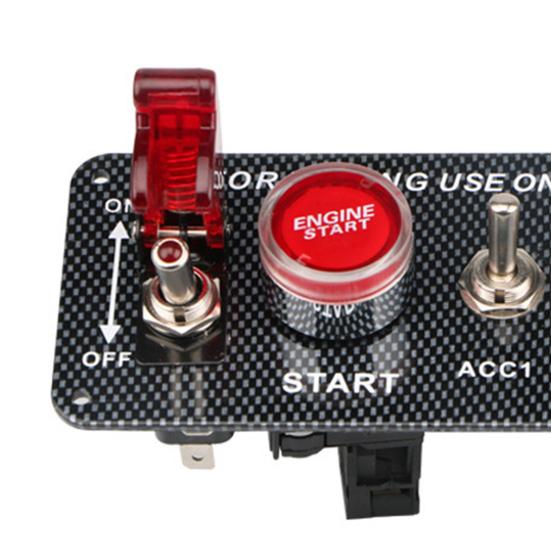 Ignition Switch Universal 12V Car Engine Start Push Button Direct Replacement for Racing Car