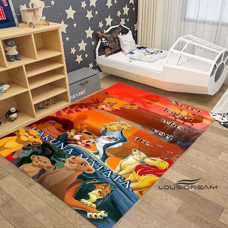 Customizable large Simba Lion King cartoon rug, suitable for living rooms, children's bedrooms, sofas, doormats, and is non-slip