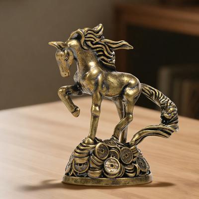 Pferdestatue Feng Shui Ornament Mini Messingpferd Maskottchen Figur Dekoration für Sammler Zuhause Teetier Büro Tischplatte Auto Dekor