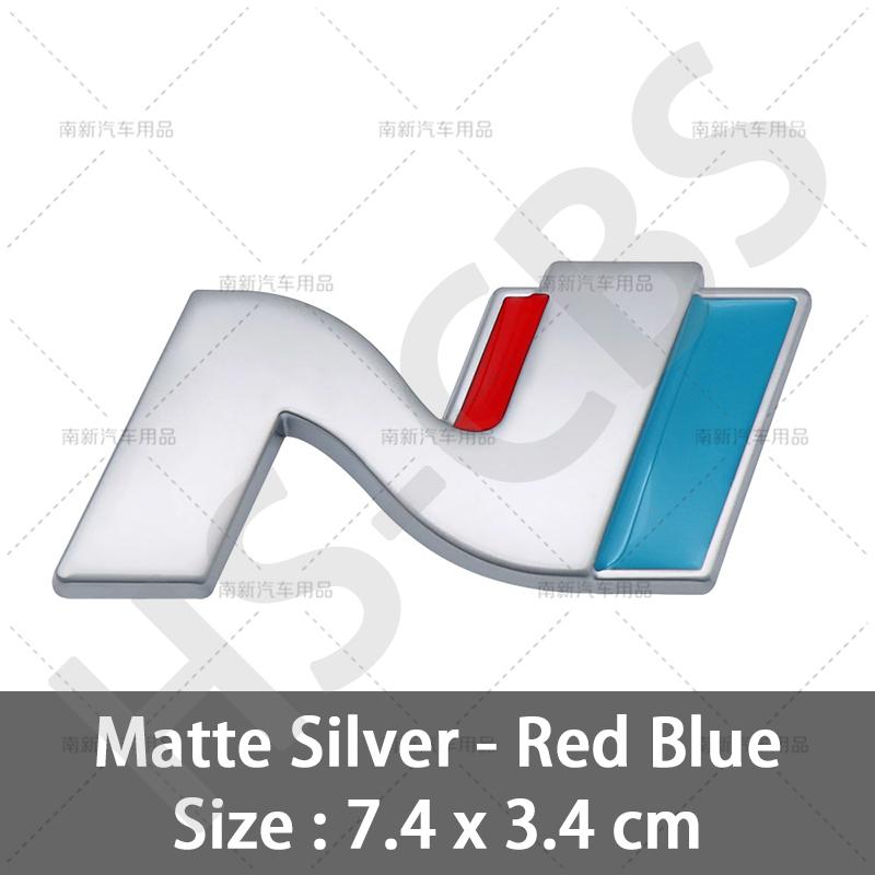 1Pc Metal N Emblem Logo N Badge Decal Nline ar Stickers For IX25 IX35 I20 I30 Kona Tucson Sonata Elantra Veloster Accent Car Styling