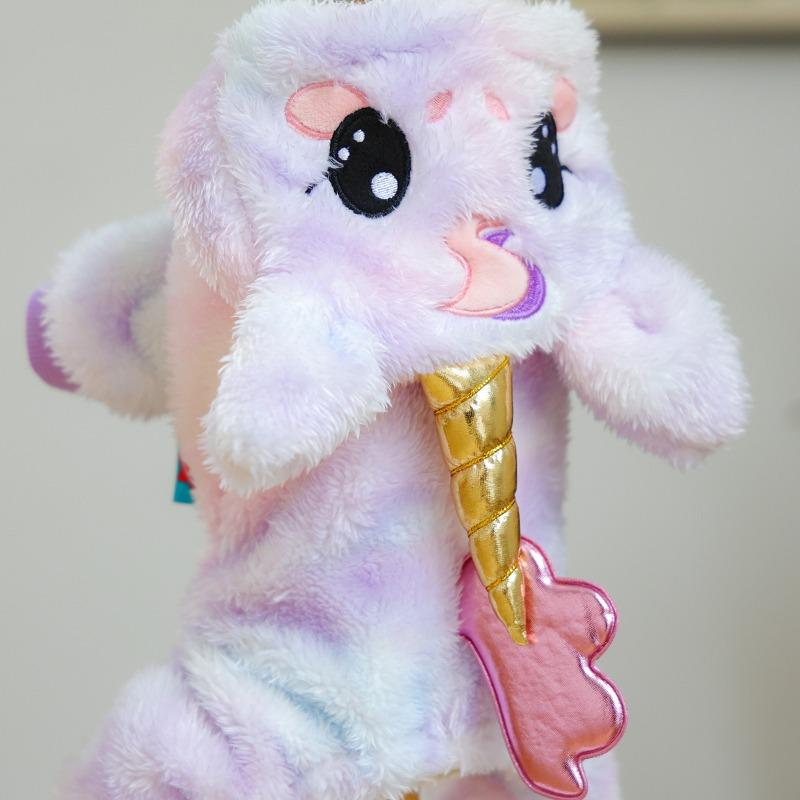 Pet Puppy Clothes Pet Dog Clothes Autumn and Winter Fleece Thickened Warm Color Dream Pony Transformation