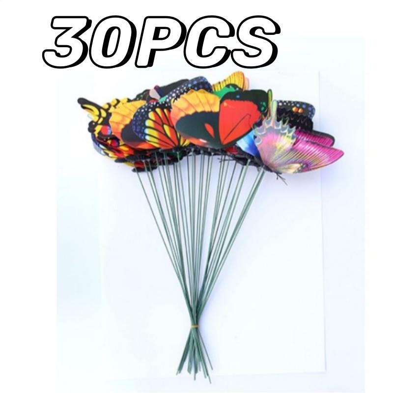 10-50pcs Butterflies Decoration Stakes Waterproof Colorful Whimsical Butterfly Stakes Ornaments Garden Yard Home Party Decor