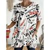 Women's Summer Short Sleeved T-shirt, 3D Printed Pocket T-shirt, Casual Plus Size T-shirt