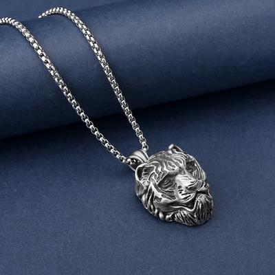 Tiger Head Zodiac Tiger Amulet Pendant Men's Necklace Long Sweater Chain Personality Trend