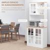 Kitchen Cupboard, Shelves, Glass Doors, 80 x 37 x 183 cm, White