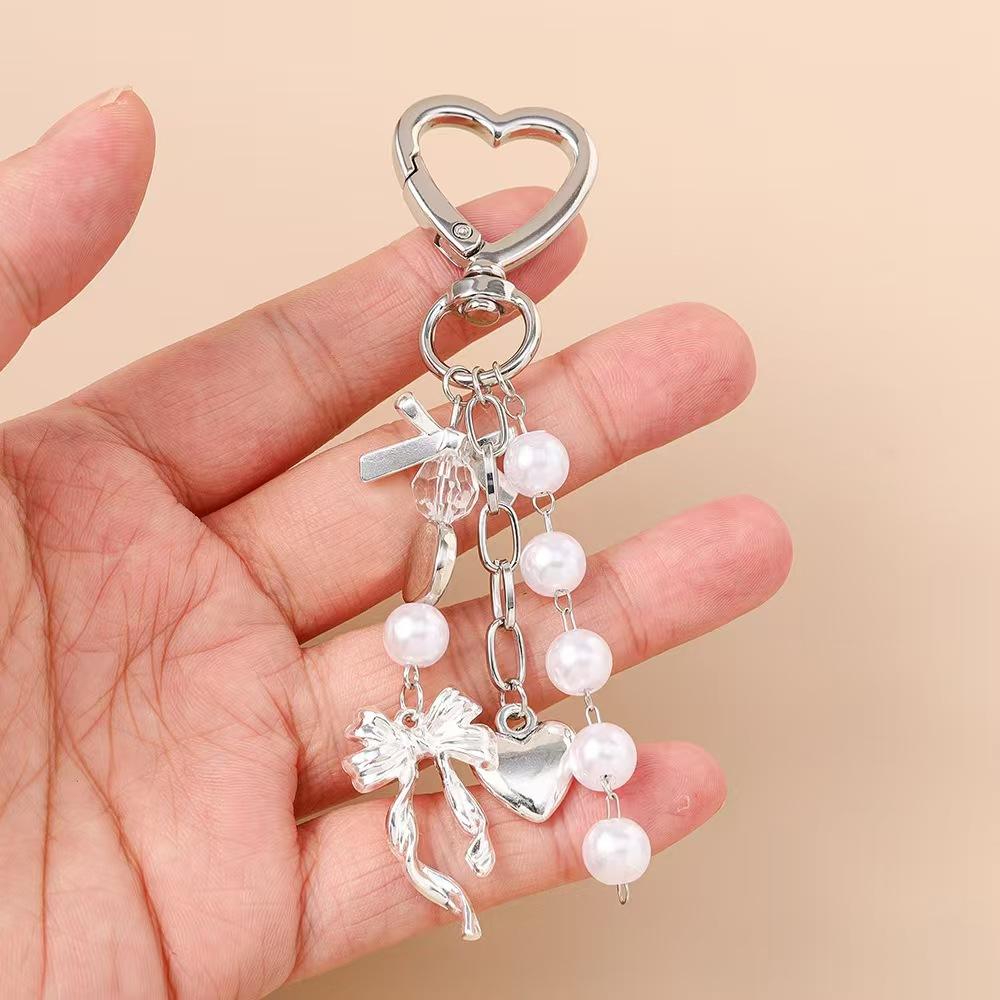 Brelok Serce z Muszli Perłowej Breloczek z Błyszczącym Sercem Wisiorek Biżuteria Dla Dziewczyny Kobiet Dekoracja Torby Prezentowej