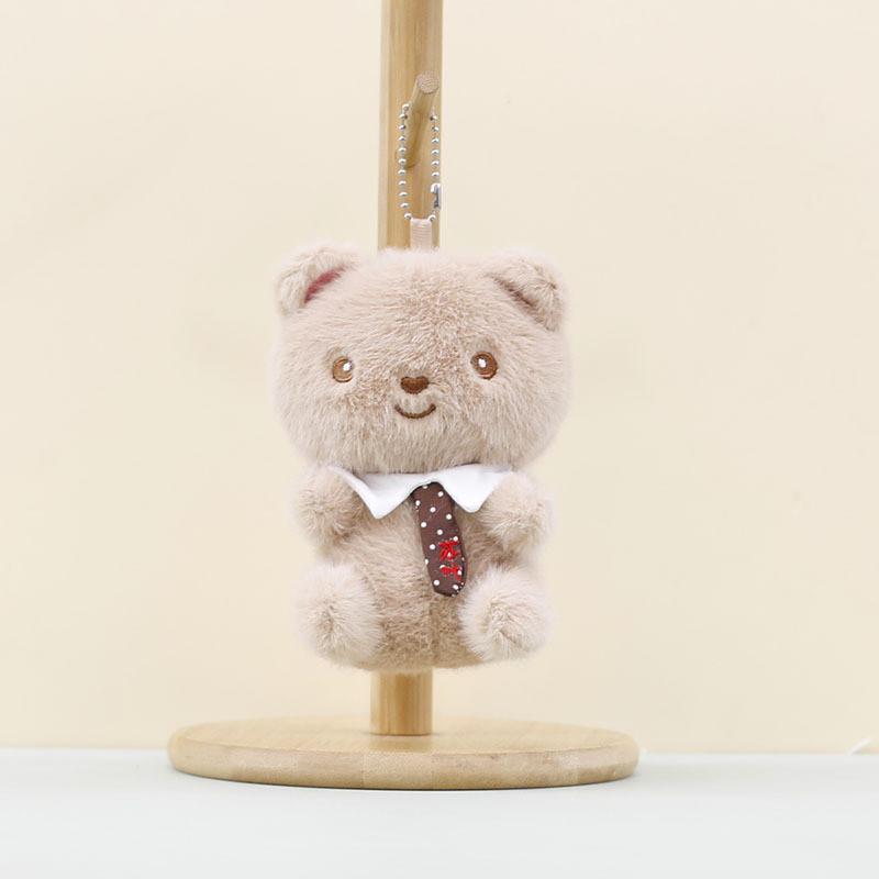 Bear Tie Plush Stuffed Animal With Soft Pp Cotton For Gift For Keychain Teens