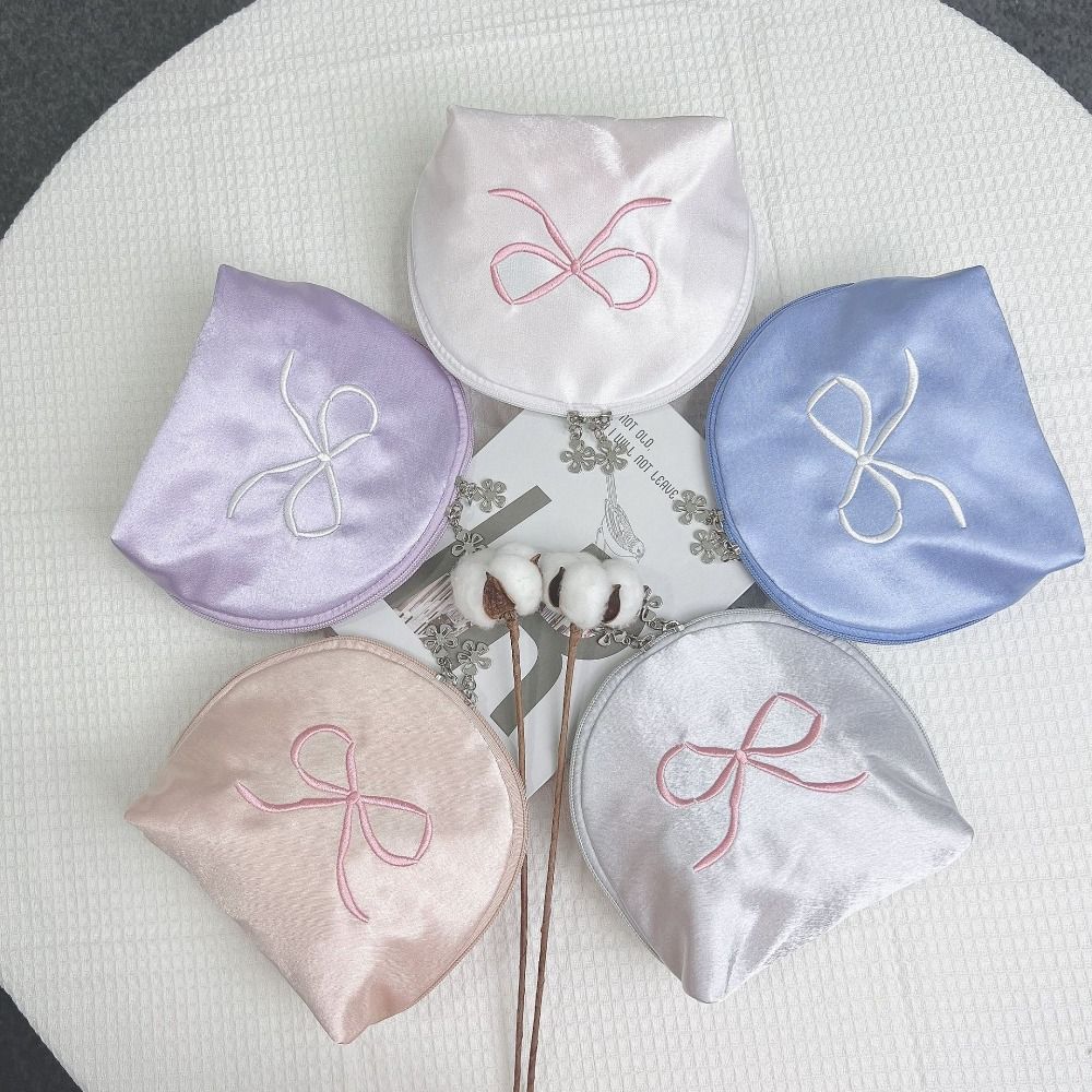 Bowknot Bow Purse Korean Style Cosmetic Bag Square Sanitary Napkin Storage Bag  Girls