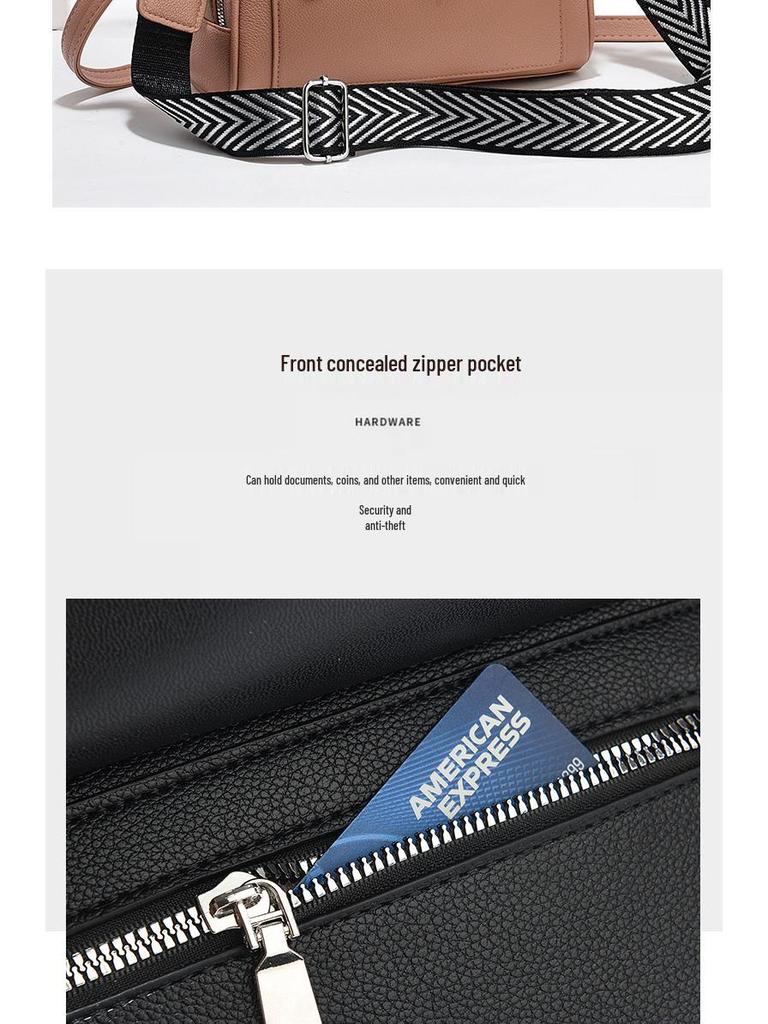 Strukturierte Multi-Pendler Umhängetasche - Vielseitige, Schlichte, Mehrschichtige Schulter-Handtasche