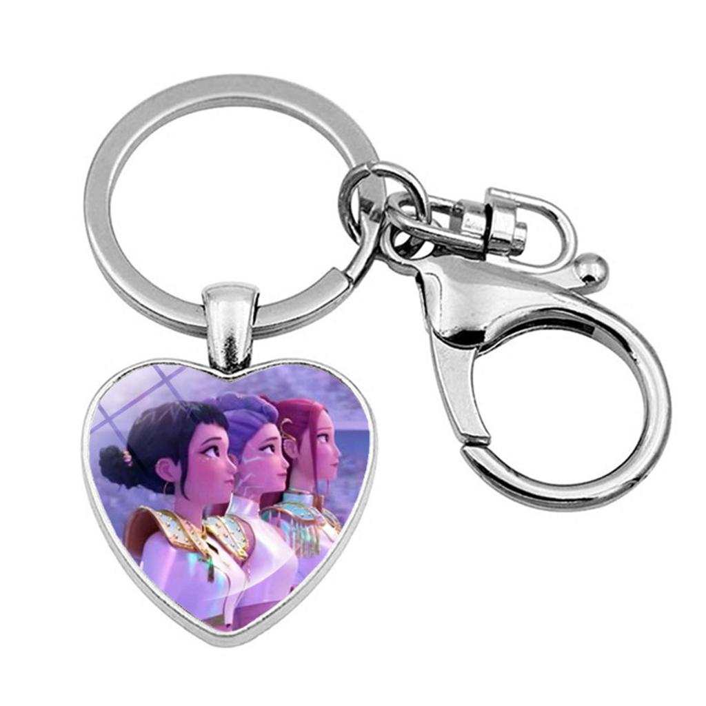 Witch Girl Group Surrounding Love Keychain Pendant Cartoon Anime Heart Pendant Accessories