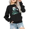 Mote for barn Løstsittende avslappet langermet genser med juleprint Oversized crewneck